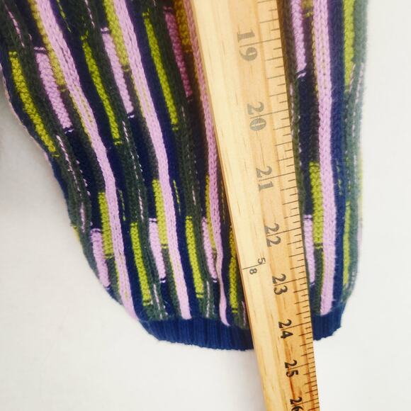 Vans Women's Alta Chunky Knit Cardigan Vertical Stripe Blue Green Pink M/L EUC - Picture 12 of 16